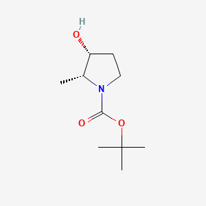 (2R,3R)-tert-Butyl 3-hydroxy-2-methylpyrrolidine-1-carboxylate chemical structure (CAS 664364-24-3)