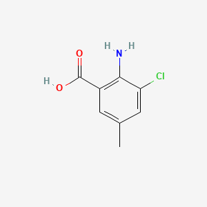 2-Amino-3-chloro-5-methylbenzoic acid chemical structure (CAS 66490-53-7)
