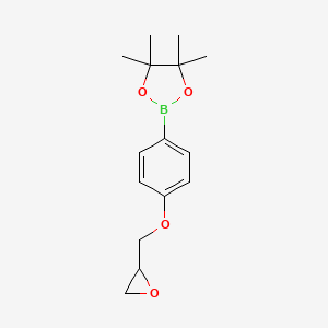 4,4,5,5-Tetramethyl-2-(4-(oxiran-2-ylmethoxy)phenyl)-1,3,2-dioxaborolane chemical structure (CAS 664991-83-7)