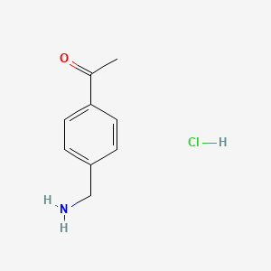 1-(4-(Aminomethyl)phenyl)ethanone hydrochloride chemical structure (CAS 66522-66-5)