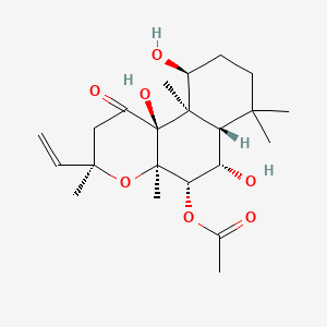 (3R,4aR,5S,6S,6aS,10S,10aR,10bS)-6,10,10b-trihydroxy-3,4a,7,7,10a-pentamethyl-1-oxo-3-vinyldodecahydro-1H-benzo[f]chromen-5-yl acetate chemical structure (CAS 66575-29-9)