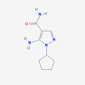 5-Amino-1-cyclopentyl-1H-pyrazole-4-carboxamide chemical structure (CAS 666235-33-2)