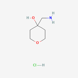 4-(Aminomethyl)tetrahydro-2H-pyran-4-ol hydrochloride chemical structure (CAS 666261-01-4)
