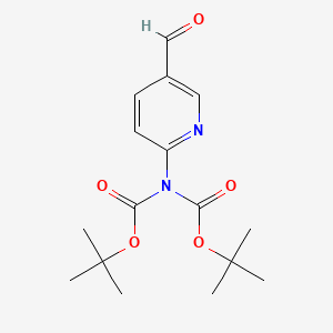tert-Butyl (tert-butoxycarbonyl)(5-formylpyridin-2-yl)carbamate chemical structure (CAS 666721-10-4)