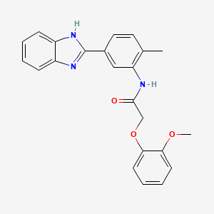 N-(5-(1H-Benzo[d]imidazol-2-yl)-2-methylphenyl)-2-(2-methoxyphenoxy)acetamide chemical structure (CAS 667410-33-5)