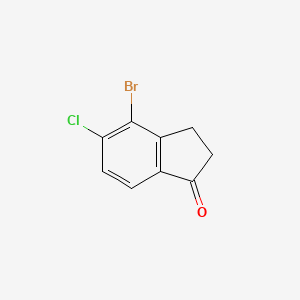 4-Bromo-5-chloro-2,3-dihydro-1H-inden-1-one chemical structure (CAS 66790-63-4)