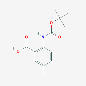 2-((tert-Butoxycarbonyl)amino)-5-methylbenzoic acid chemical structure (CAS 669713-60-4)