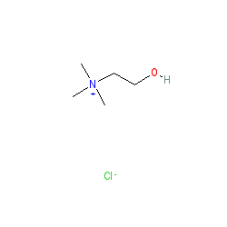 2-hydroxy-N,N,N-trimethylethanaminium chloride chemical structure (CAS 67-48-1)