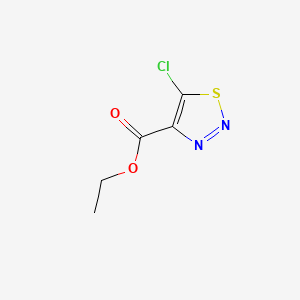 Ethyl 5-chloro-1,2,3-thiadiazole-4-carboxylate chemical structure (CAS 6702-95-0)