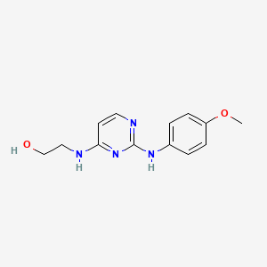 2-((2-((4-Methoxyphenyl)amino)pyrimidin-4-yl)amino)ethanol chemical structure (CAS 671225-39-1)
