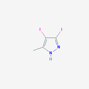 3,4-Diiodo-5-methyl-1H-pyrazole chemical structure (CAS 6715-87-3)
