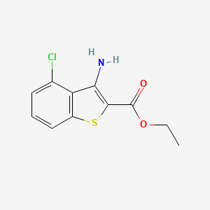 Ethyl 3-amino-4-chlorobenzo[b]thiophene-2-carboxylate chemical structure (CAS 67189-92-8)