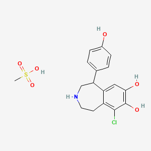 6-Chloro-1-(4-hydroxyphenyl)-2,3,4,5-tetrahydro-1H-benzo[d]azepine-7,8-diol methanesulfonate chemical structure (CAS 67227-57-0)