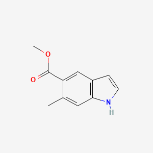 Methyl 6-methyl-1H-indole-5-carboxylate chemical structure (CAS 672293-36-6)