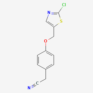 2-(4-((2-Chlorothiazol-5-yl)methoxy)phenyl)acetonitrile chemical structure (CAS 672950-06-0)