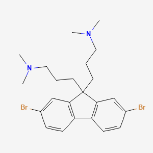 3,3'-(2,7-Dibromo-9H-fluorene-9,9-diyl)bis(N,N-dimethylpropan-1-amine) chemical structure (CAS 673474-73-2)