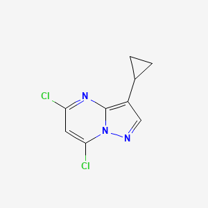 5,7-Dichloro-3-cyclopropylpyrazolo[1,5-a]pyrimidine chemical structure (CAS 673475-51-9)