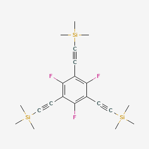 ((2,4,6-Trifluorobenzene-1,3,5-triyl)tris(ethyne-2,1-diyl))tris(trimethylsilane) chemical structure (CAS 674289-03-3)
