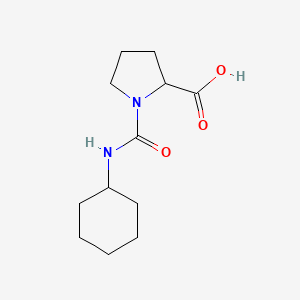 1-(Cyclohexylcarbamoyl)pyrrolidine-2-carboxylic acid chemical structure (CAS 674299-62-8)