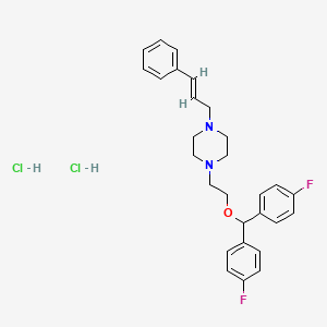 1-(2-(bis(4-fluorophenyl)methoxy)ethyl)-4-(3-phenylallyl)piperazine dihydrochloride chemical structure (CAS 67469-45-8)