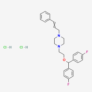 1-(2-(bis(4-fluorophenyl)methoxy)ethyl)-4-(3-phenylallyl)piperazine dihydrochloride chemical structure (CAS 67469-45-8)