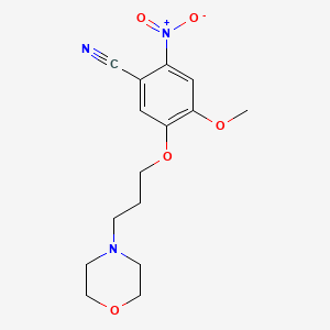 4-Methoxy-5-(3-morpholinopropoxy)-2-nitrobenzonitrile chemical structure (CAS 675126-26-8)