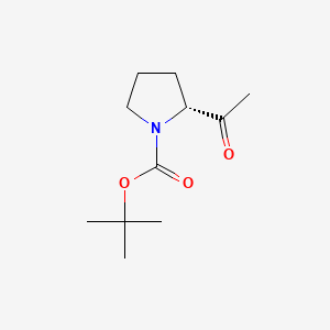 tert-Butyl (2R)-2-acetylpyrrolidine-1-carboxylate chemical structure (CAS 675185-27-0)