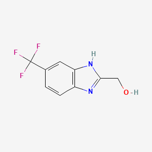 (5-(Trifluoromethyl)-1H-benzo[d]imidazol-2-yl)methanol chemical structure (CAS 6758-34-5)