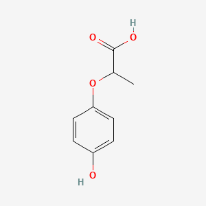 2-(4-Hydroxyphenoxy)propanoic acid chemical structure (CAS 67648-61-7)
