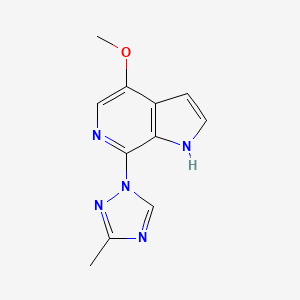 4-Methoxy-7-(3-methyl-1H-1,2,4-triazol-1-yl)-1H-pyrrolo[2,3-c]pyridine chemical structure (CAS 676491-46-6)