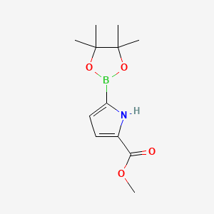 Methyl 5-(4,4,5,5-tetramethyl-1,3,2-dioxaborolan-2-yl)-1H-pyrrole-2-carboxylate chemical structure (CAS 676501-89-6)