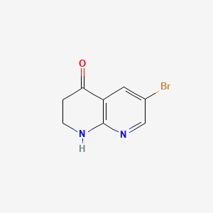 6-Bromo-2,3-dihydro-1,8-naphthyridin-4(1H)-one chemical structure (CAS 676515-34-7)