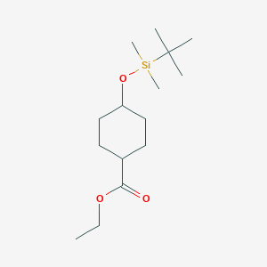 Ethyl 4-((tert-butyldimethylsilyl)oxy)cyclohexanecarboxylate chemical structure (CAS 676560-15-9)