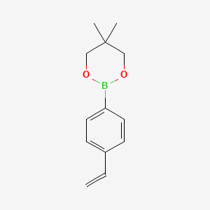 5,5-Dimethyl-2-(4-vinylphenyl)-1,3,2-dioxaborinane chemical structure (CAS 676593-23-0)