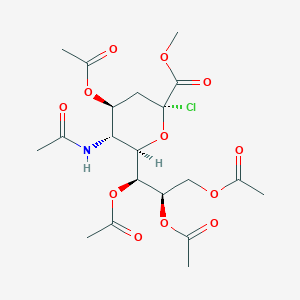 (1S,2R)-1-((2R,3R,4S,6R)-3-Acetamido-4-acetoxy-6-chloro-6-(methoxycarbonyl)tetrahydro-2H-pyran-2-yl)propane-1,2,3-triyl triacetate chemical structure (CAS 67670-69-3)