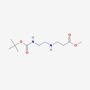 Methyl 3-((2-((tert-butoxycarbonyl)amino)ethyl)amino)propanoate chemical structure (CAS 677028-32-9)