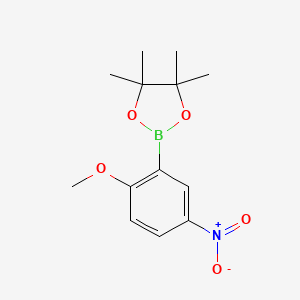 2-(2-Methoxy-5-nitrophenyl)-4,4,5,5-tetramethyl-1,3,2-dioxaborolane chemical structure (CAS 677746-34-8)