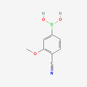 (4-Cyano-3-methoxyphenyl)boronic acid chemical structure (CAS 677777-45-6)