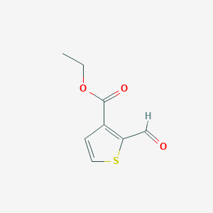 Ethyl 2-formylthiophene-3-carboxylate chemical structure (CAS 67808-70-2)