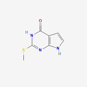 2-(Methylthio)-7H-pyrrolo[2,3-d]pyrimidin-4-ol chemical structure (CAS 67831-83-8)