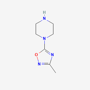 3-Methyl-5-(piperazin-1-yl)-1,2,4-oxadiazole chemical structure (CAS 67869-92-5)