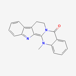 14-Methyl-5-oxo-7,8-dihydro-5H-indolo[2',3':3,4]pyrido[2,1-b]quinazolin-14-ium-13-ide chemical structure (CAS 67909-49-3)