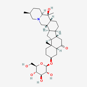 (3S,4aS,6aS,6bS,8aR,9S,9aS,12S,15aS,15bR,16aS,16bR)-9-H(3S,4aS,6aS,6bS,8aR,9S,9aS,12S,15aS,15bR,16aS,16bR)-9-hydroxy-9,12,16b-trimethyl-3-(((2R,3R,4S,5S,6R)-3,4,5-trihydroxy-6-(hydroxymethyl)tetrahydro-2H-pyran-2-yl)oxy)docosahydrobenzo[4,5]indeno[1,2-h]pyrido[1,2-b]isoquinolin-5(1H)-oneydroxy-9,12,16b-trimethyl-3-(((2R,3R,4S,5S,6R)-3,4,5-trihydroxy-6-(hydroxymethyl)tetrahydro-2H-pyran-2-yl)oxy)docosahydrobenzo[4,5]indeno[1,2-h]pyrido[1,2-b]isoquinolin-5(1H)-one chemical structure (CAS 67968-40-5)
