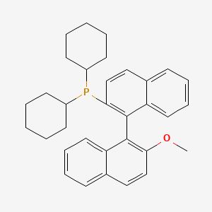 (1S)-Dicyclohexyl(2'-methoxy-[1,1'-binaphthalen]-2-yl)phosphane chemical structure (CAS 679787-77-0)