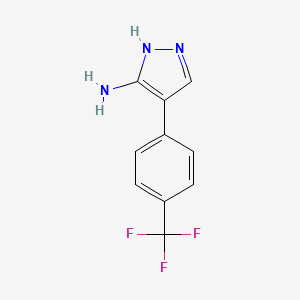 4-(4-(Trifluoromethyl)phenyl)-1H-pyrazol-5-amine chemical structure (CAS 6804-53-1)