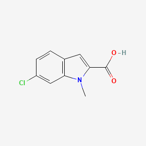 6-Chloro-1-methyl-1H-indole-2-carboxylic acid chemical structure (CAS 680569-83-9)