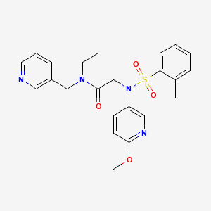 N-Ethyl-2-((N-(6-methoxypyridin-3-yl)-2-methylphenyl)sulfonamido)-N-(pyridin-3-ylmethyl)acetamide chemical structure (CAS 680590-49-2)
