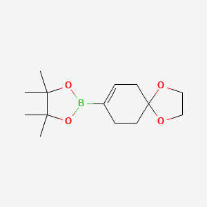 4,4,5,5-Tetramethyl-2-(1,4-dioxaspiro[4.5]dec-7-en-8-yl)-1,3,2-dioxaborolane chemical structure (CAS 680596-79-6)