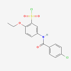 5-(4-Chlorobenzamido)-2-ethoxybenzene-1-sulfonyl chloride chemical structure (CAS 680617-88-3)