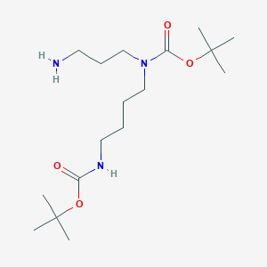 tert-Butyl (3-aminopropyl)(4-((tert-butoxycarbonyl)amino)butyl)carbamate chemical structure (CAS 68076-39-1)